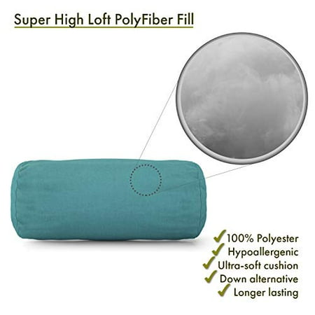 bolster pillow solid indoor round outdoor majestic teal goods