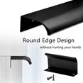 thumbnail image 4 of Qjaiune Tirador De Borde De Dedo De Montaje Trasero Negro 300 Mm/11,8"" Manija Oculta De Aluminio Tiradores De Lengüeta Ocultos Para El Hogar, Cocina, Sala De Estar, Puerta, Cajón, Gabinete (4 Piezas), 4 of 7