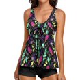 thumbnail image 1 of Wo Piece Swimsuit For Women Modest Tummy Control Bathing Suits Tankini Set Swim Tank Top With Shorts, 1 of 5