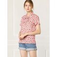 thumbnail image 4 of Blusa para Mujer Allegra K estampado de Cereza cuello con Corbata de lazo Rosa L, 4 of 6