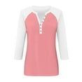 thumbnail image 5 of WCJM Long Sleeve Graphic T Shirt Womens Women's Long Sleeve T-Shirt Women's Tops Summer Printed Women's Top 3/4 Sleeves Buttons Blouse Short Sleeve T Shirt V Neck T Shirt, 5 of 5