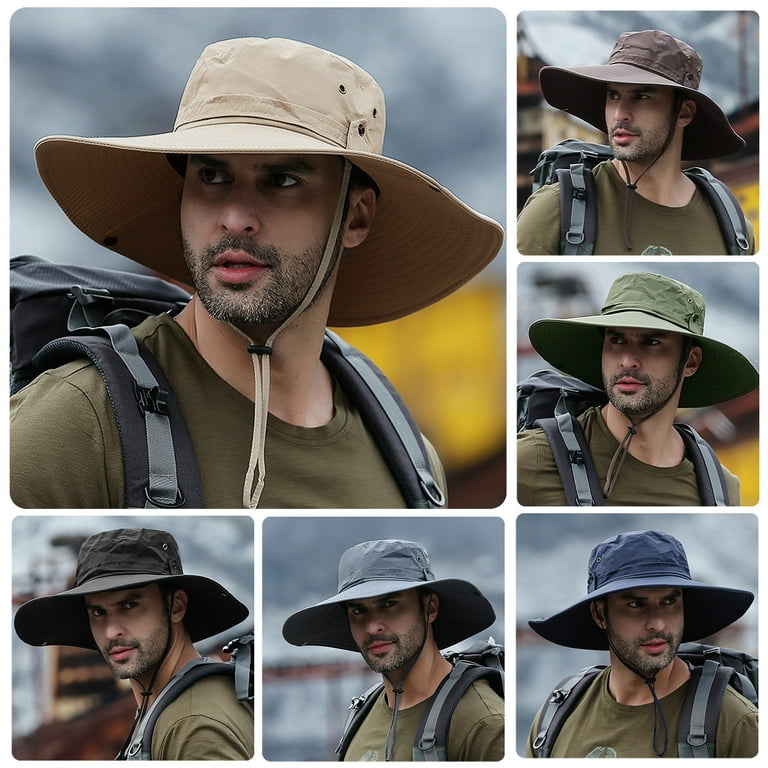 Festnight Sun Hat Wide Brim Protection Foldable Bucket Hat for Fishing  Hiking Camping 12CM Brim