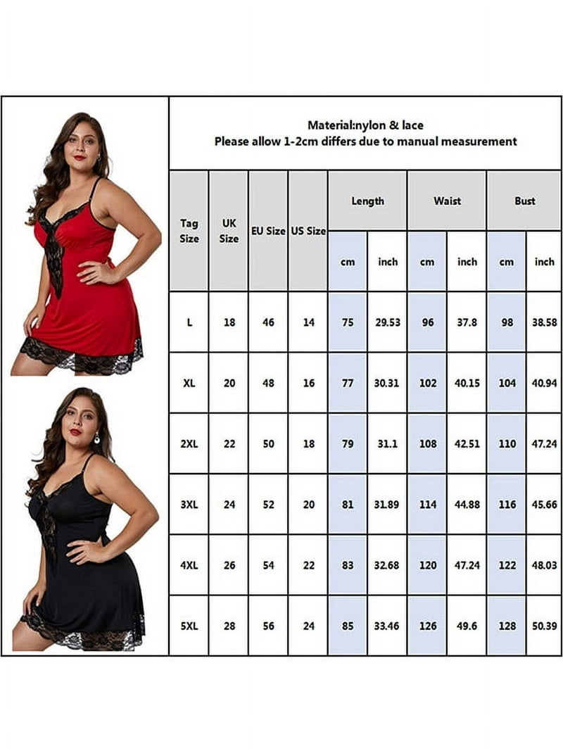 XXLvision Womens Plus Size Lace Slim Babydoll Sexy Lingerie