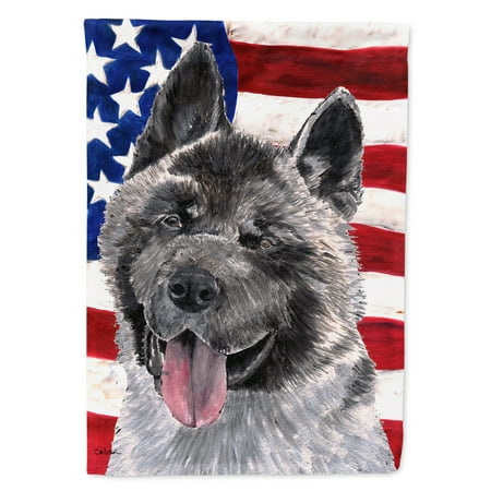 Akita USA Patriotic American Flag Flag Canvas House Size