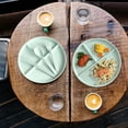 thumbnail image 5 of HLONK Divided Dinner Plates Set with Tableware 3 Compartment Unbreakable Portion Control Dinner Diet Plates Reusable Lightweight Divided Dish Set Stackable Divider Plates Microwave Safe, 5 of 5