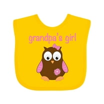 Inktastic Grandpa's Girl Owl Girls Baby Bib