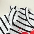 thumbnail image 4 of KIMI BEAR Newborn Baby Girls Outfits 6-9 Months Winter Sprint Clothes Sets Ruffle Long Sleeves Pullover Top Striped Heart Print Top Solid Color Pants Sets Red, 4 of 8