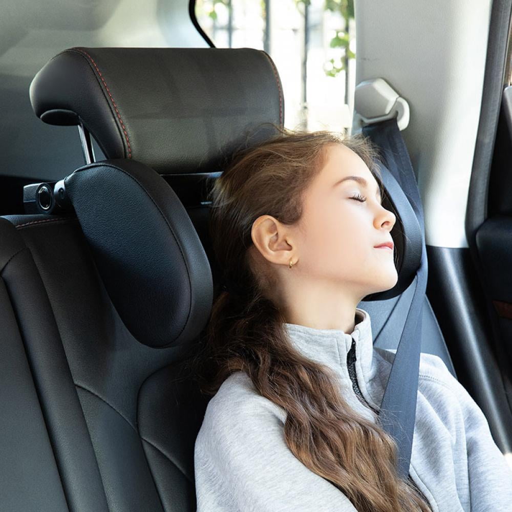 Carlendan Car Pillow for Driving Seat with Adjustable Strap, Balanced Softness Memory Foam Neck Pillow Car Seat Designed to Relieve Neck Pain and