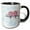 Black/White, variant on 3drose, Cute Sketch of Two Turtle Doves with Pink Hearts over a Blue Sky, 15oz Two-tone Blue Mug