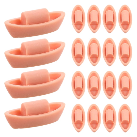 OFFIGAM Creative Resin Miniature Boat Figurine for Home Decoration Light Brown 50pcs Jiangnan Style