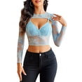 thumbnail image 1 of Conjunto de camisa corta y camisola de encaje de 2 piezas para mujer, 1 of 7