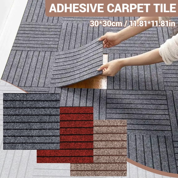 Carpet Tiles Reusable 12"x 12" Soft Padded Floor Tiles for Bedroom Living Room