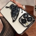 thumbnail image 2 of for iPhone 15 Pro Max Glitter 3D Butterfly Case, Cute Luxury Bling Sparkle Liquid Flowing Case with Camera Lens Protector Plating Bumper Women Girls Case for iPhone 15 Pro Max 6.7" (Silver), 2 of 4