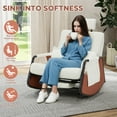 thumbnail image 5 of YODOLLA Rocking Accent Chair with Pull-out Footrest , Glider Recliner 3-Position Adjustable Backrest with Side Pocket , Teddy Fabric White, 5 of 7