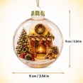 thumbnail image 3 of Antqov Christmas Decorations, Light-up Clear Glowing Christmas Ornament, Hanging Mini Holiday Scene Christmas Tree Ornaments with LED Light for Indoor Home, Office, Party Decor Gifts, 3 of 6