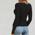 thumbnail image 5 of Htigea Women's Cutout Sweaters Ribbed Knit Long Sleeve Stretch Slim Fit Pullover Lightweight Fall Base Layer Tops Black XL, 5 of 6