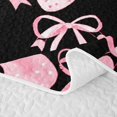 thumbnail image 5 of Erosebridal Watercolor Princess Bow Quilt Full for Girls, Black Dot Ribbon Full Bedspread Sets, 3 Pieces, 5 of 7