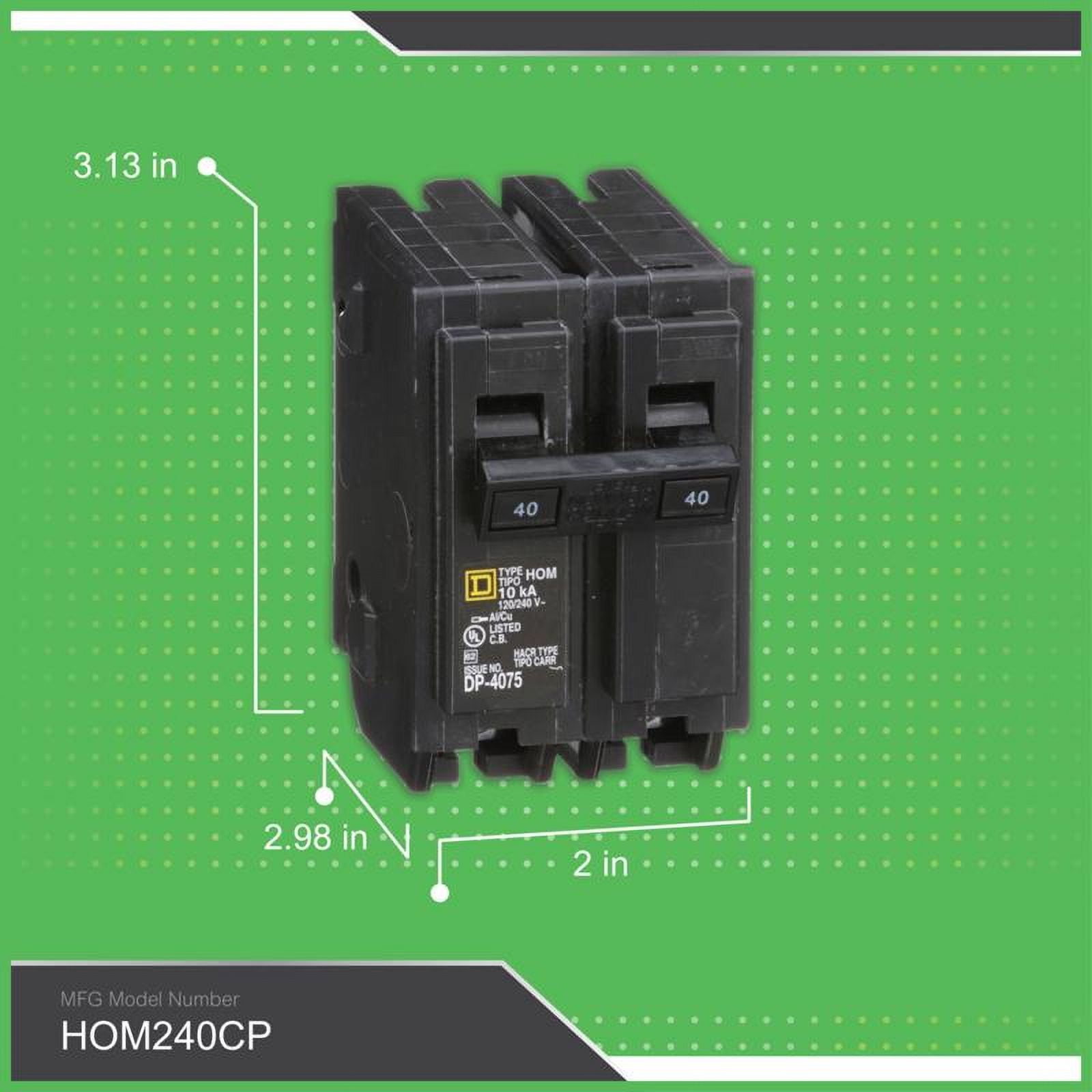 Square D Homeline 40A Double-Pole Standard Trip Circuit Breaker HOM240CP
