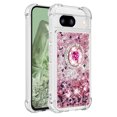 thumbnail image 2 of Funda para Google Pixel 8A 5G con Brillo Líquido Flotante, Purpurina, Parachoques y Anillo Giratorio Soporte, 2 of 5