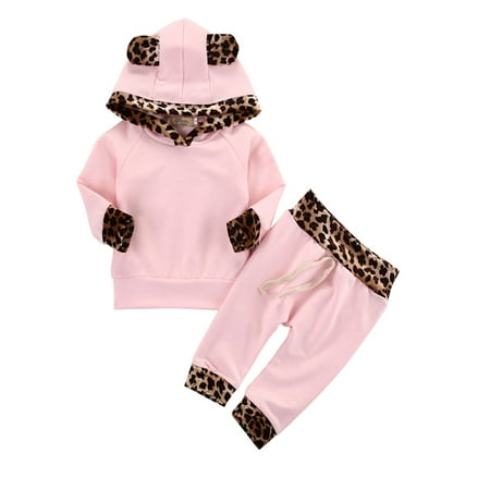 

Toddler Baby Girl Lovely Rabbit Ear Stripped Hoodie Sweatshirts + Long Pants Set