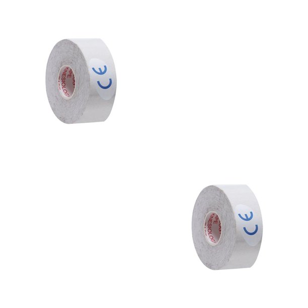 Naiovety Cinta elástica Soporte muscular Deportes Adhesivo Vendaje Gimnasio Fitness Correa muscular, Blanco 2.5cmx5m blanco 2.5 cm * 5m 2piezas