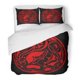 thumbnail image 1 of Juego de ropa de cama de 3 piezas ABPHQTO Rojo Canadá Abstracto Indígena Inuit Noroeste Pacífico Antiguo Artístico Funda nórdica Twin Size 90 x 68 pulgadas con 2 fundas de almohada, 1 of 1