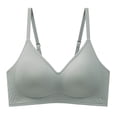 thumbnail image 5 of Alun Seamless Push up Bras for Women Wireless No Underwire Comfort Breathable Casual Ribbing Bra Side Support Light Padding Adding Volume Simple Stylish Bralette Grey M, 5 of 8