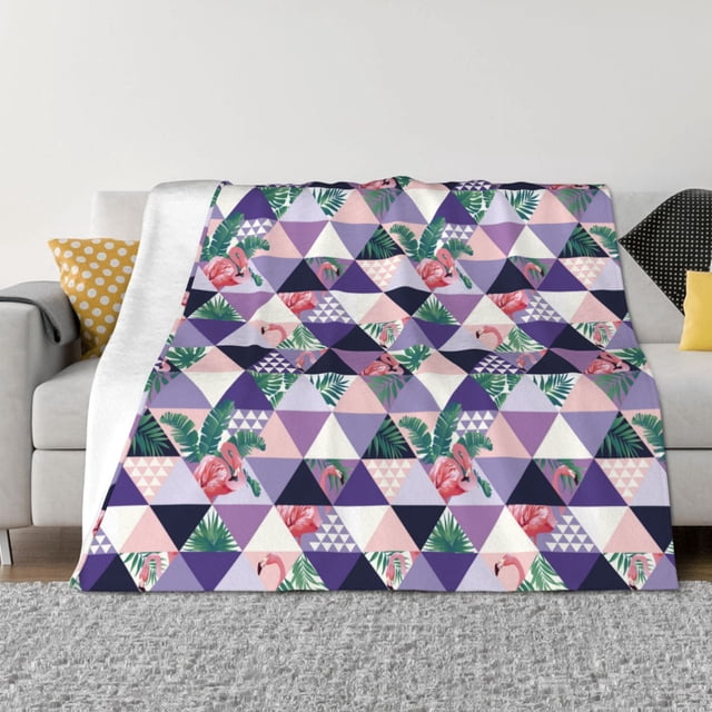 Fotbe Plaid Flamingo Manta de Franela con Estampado, Manta Ultrasuave para Cama, Sofá, Auto, Hipoalergénica y Antibolitas-40"x30"