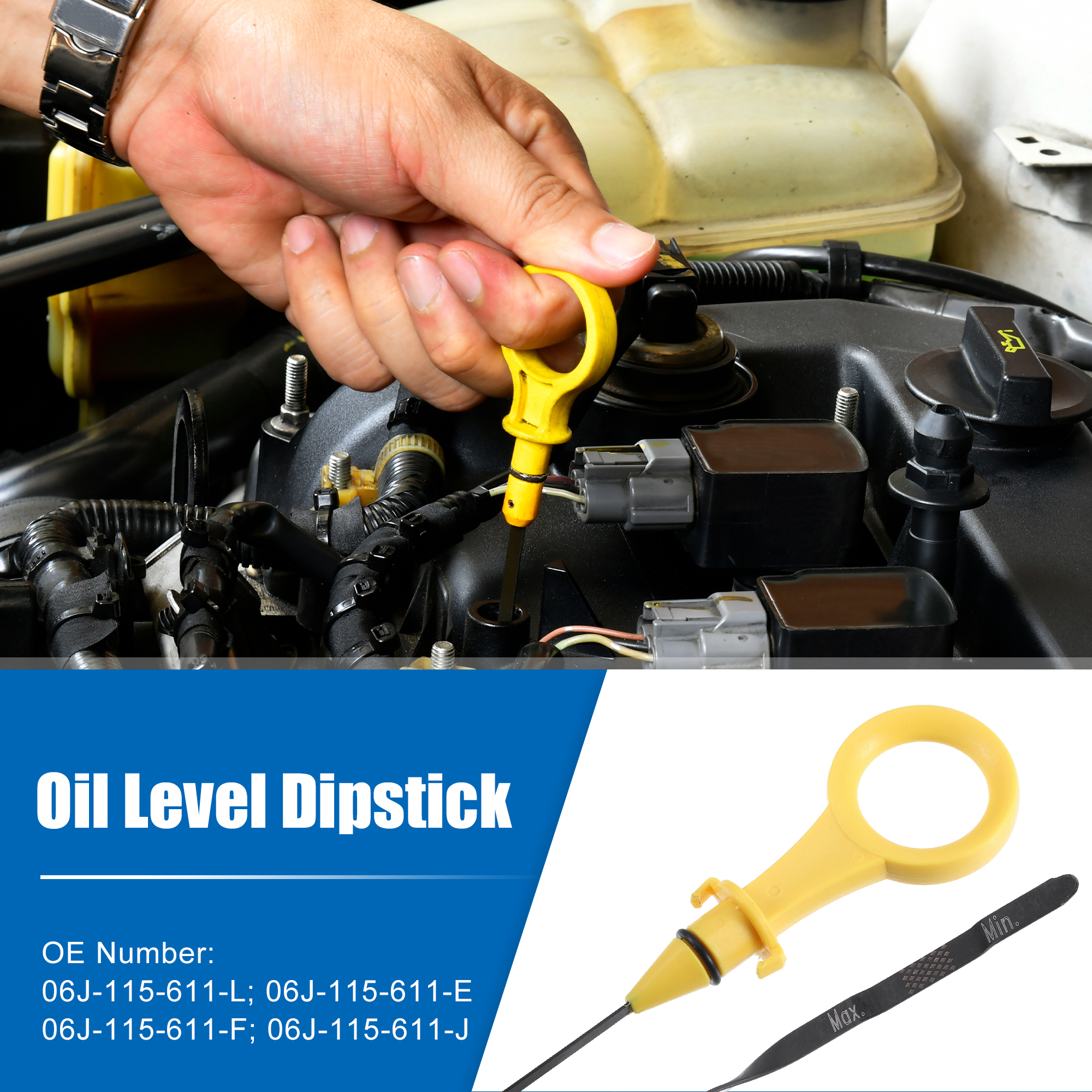 Unique Bargains Engine Oil Dipstick for A3 Q3 2011-2015 06J-115-611-L 06J-115-611-E