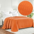 thumbnail image 3 of Superior Diamond Weave Cotton Blanket All Season Bed Blankets, King, Burnt Orange, 3 of 12