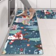 thumbnail image 2 of Kitchen Rugs Sets Of 2,Dark Blue Christmas Santa Pattern Anti Fatigue Kitchen Mat Rugs Non Slip Washable,Decorative Kitchen Floor Mats for Kitchen,Sink,Laundry,17"X47", 2 of 5