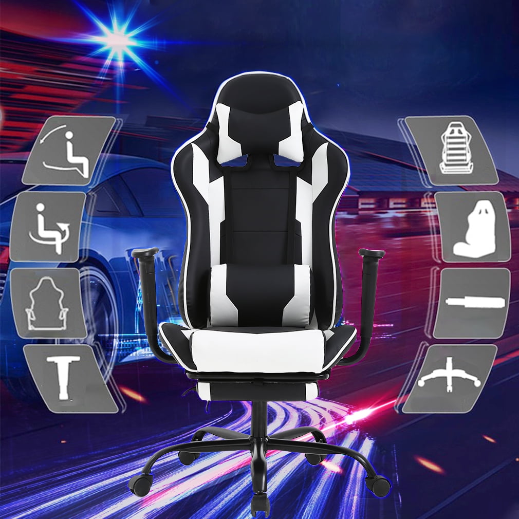 Ergonomic Computer Gaming Chair – PU Leather Desk Chair with Lumbar  Support, Swivel Office Chair Executive Chair with Padded Armrest and Seat  Cushion