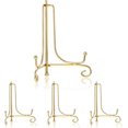 thumbnail image 1 of 4 Packs Iron Display Stand, Iron Easel Plate Display, Photo Holder Stand for Home Decoration (Gold, 6 Inch), 1 of 7
