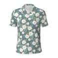 thumbnail image 2 of Daiia Flower Pattern Men’s Polo Shirts,Solid Deck Shirt,Classic Fit, Breathable Cotton Polo for Casual and Sport Wear-, 2 of 9