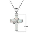 thumbnail image 5 of X-Shaped Opal Cross Necklace - Plated White Opal Pendant with Adjustable Chain, 19.69in Women's Elegant Jewelry, 5 of 5