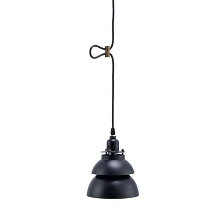 

HomeRoots 468893 Industrial Two Tier Black Metal Hanging Light