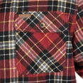 thumbnail image 4 of Men's Smith's Workwear Plaid Sherpa-Lined Cotton Flannel Shirt Jacket Color: Burgundy 437 Size: L, 4 of 5