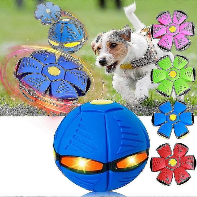 2023 New Pet Toy Flying Saucer Ball, Flying Saucer Ball Dog Toy, Pet Toy Flying Saucer, Flying Saucer Dog Toy Ball For Dogs Blue 3 lights