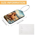 thumbnail image 5 of Horse Square PU Leather 2 Pack Travel Tag - Bag Tag - Suitcase Tag with Privacy Cover and Stainless Steel Ring - Suitable for Travel, Backpack, and Handbag, 5 of 7