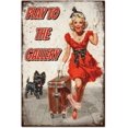 thumbnail image 1 of Letrero de hojalata vintage de Pin Up Lady, 8 x 12 pulgadas, estilo retro, para puerta de habitación, divertido letrero de hojalata, pintura en hojalata, póster, decoración de pared para el hogar,, 1 of 7