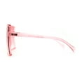 thumbnail image 3 of Pop Color Oceanic 80s Squared Rectangular Thin Plastic Oversize Sunglasses All Pink, 3 of 4