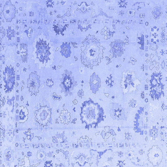 Ahgly Company Indoor Square Oriental Blue Traditional Area Rugs, 6' Square