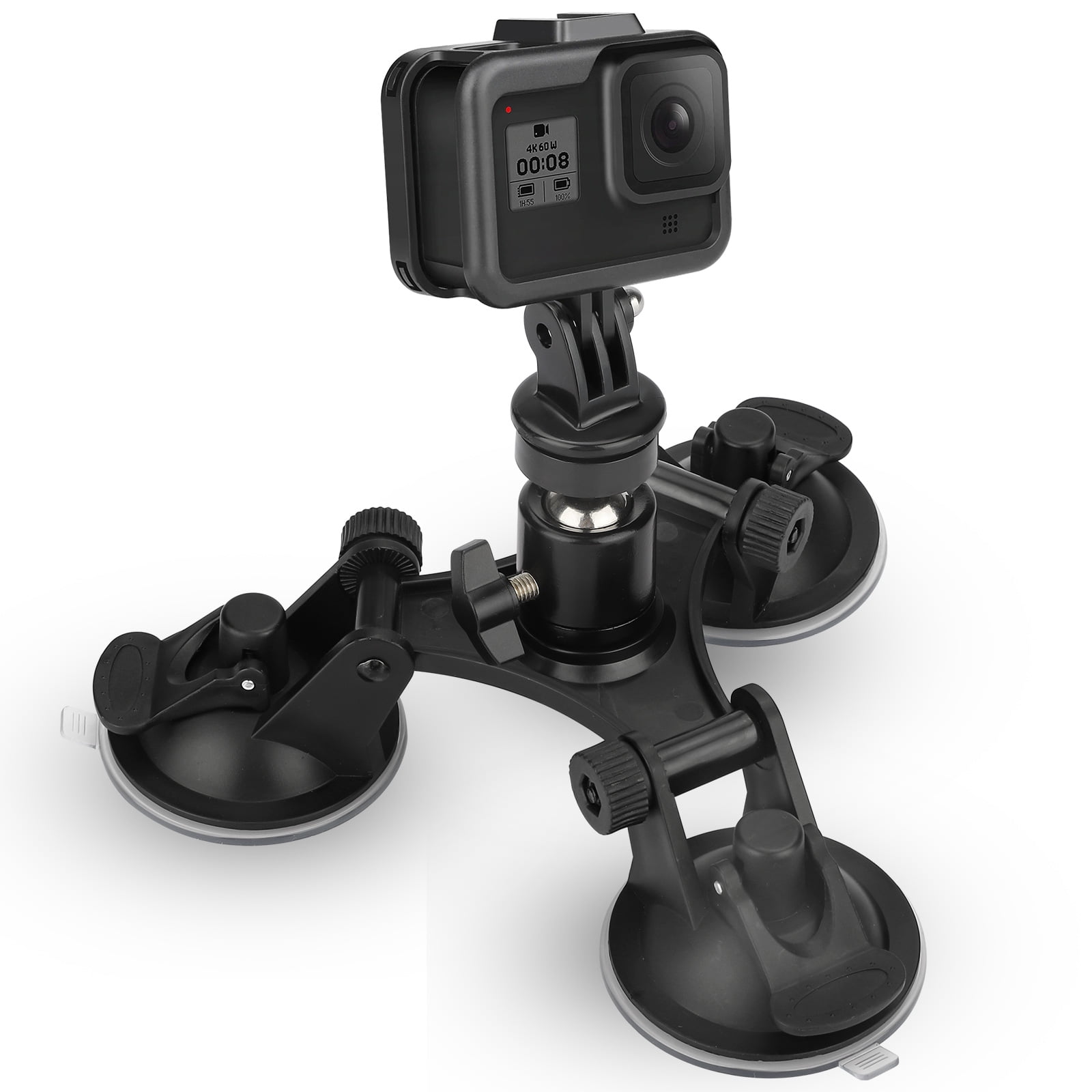 Action Camera Car Windshield Window Triple Suction Cup Mount Holder For GoPro 