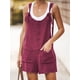 thumbnail image 1 of Pantalones de lino y algodón con bolsillos de parche de color liso para mujer de verano de Europa y América, 1 of 6