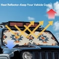 thumbnail image 4 of Yuyamidu Navajo Windshield Sun Shade Compatible with Jeep Wrangler JK JKU JL JLU & Jeep Gladiator JT Folding Front Window Sun Shade, 4 of 7