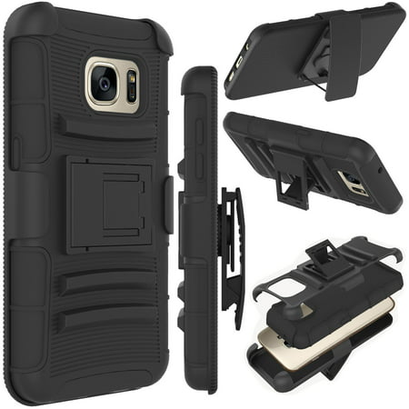 Tekcoo For Samsung Galaxy S7 / Galaxy S7 Edge / Galaxy S7 Active Cases, Tekcoo [Hoplite] Shock Absorbing Locking Clip Defender Heavy Full Body Kickstand Carrying Armor Cases Cover