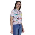 thumbnail image 5 of Moomaya Printed Short Top For Women Summer Casual Zip Collar Tee T-Shirts, 5 of 8