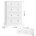 thumbnail image 2 of Homfa White Dresser with 4 Drawers, Wood Nightstand Chest of Drawers for Bedroom Living Room, 2 of 7