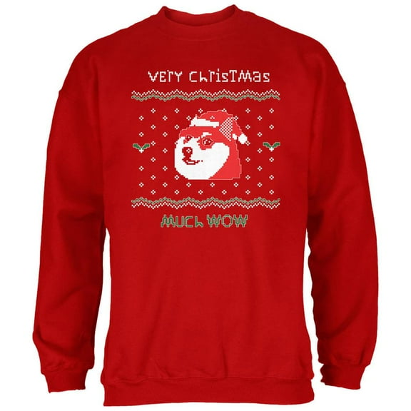 Doge Ugly Christmas Sweater Red Adult Sweatshirt