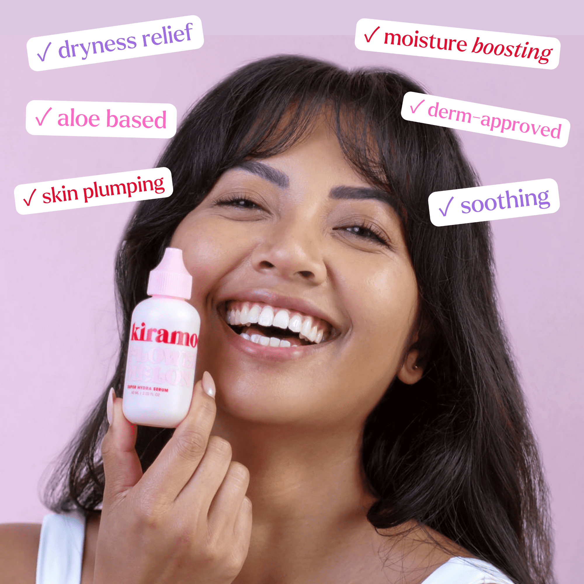 Kiramoon Flowermelon Super Hydra Glow Facial Serum, 2oz
